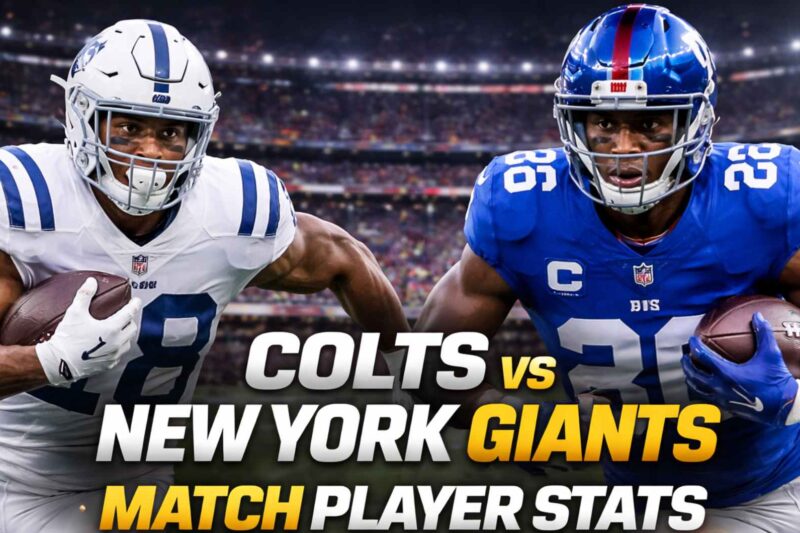 Colts vs New York Giants Match Player Stats